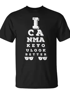 Optometrist Eye Chart Gift Doctor Optician Doctor Funny Gifts Unisex T-Shirt Unisex for Daily Wear  Funny Christmas Novelty Men's T-Shirt Summer Trendy Streetwear Fashion Top Quality Comfortable Casual Printed T-shirt Pure Cotton 220G