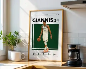 Giannis Antetokounmpo Poster: Bucks NBA Print Poster Print Paper Unframed