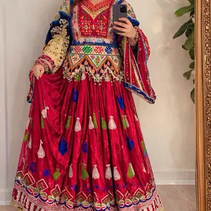 Afghan Royal Red Traditional Dress لباس افغانی زیبا