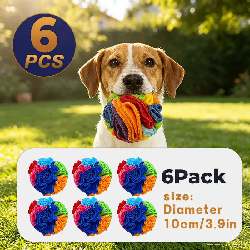 6-Pack Dog Toys - 6PCS Colorful Interactive Play Balls - 10cm Diameter - Perfect for Training & Fun - Ideal for Dogs