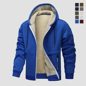 Comfortable Warm Men's Hooded Jacket - Casual Zipper Coat with Pockets, Ideal Fall/Winter Overcoat Fashionable Jacket casual,zip-up,jacket