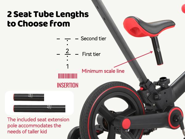【ChristmasGifts】JMMD Multi-Functional 6-in-1 Toddler Bike for 18-60M Baby Balance Bike with Training Wheels, Pedals & Push Handle | Ride-On Toy with Brakes & Kickstand | First Birthday Gift for Baby Boys & Girls