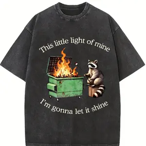 Comfort Colors Dumpster Fire Raccoon Shirt – Funny Parody Graphic Tee, Chaotic Mental Health Humor T-Shirt, Soft Cotton Unisex Casual Fit