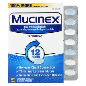 Mucinex, 600 mg, 40 Extended-Release Bi-Layer Tablets