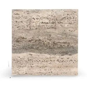 Legno D’Argento Striato | Roman Silver Travertine 12X12 Vein-Cut Tile