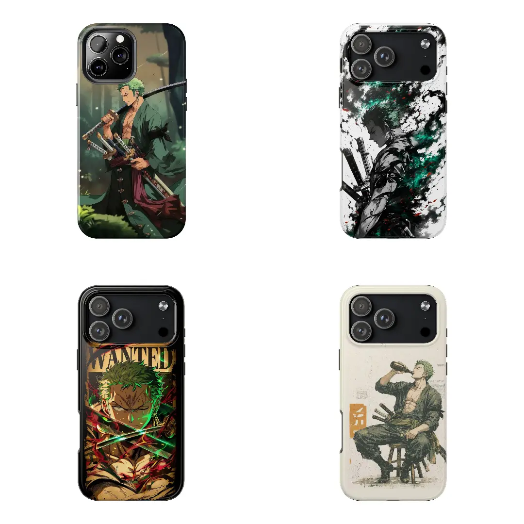 Zoro 1 Piece Anime Manga Soft TPU Phone Case for iPhone 7-17 Pro Max & Samsung Galaxy S21-S26 Ultra Protective Cover