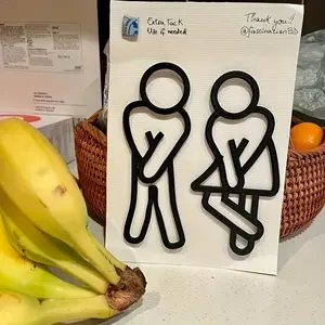 2Pairs Engaging Restroom Sign Set - Stylish Male & Female Toilet Indicators for Doors, Decorative Elements Perfect for Hotels, Cafes, Restaurants & Commercial Spaces