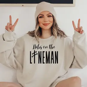 Dibs on the Lineman Sweatshirt Lineman Shirt Lineman Wife Shirt Girlfriend Gift Wife Gift Linewife Tee