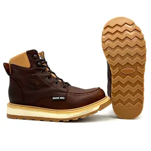 Silver Bull Moc Toe Composite Toe Work Boots Dual Density Sole Goodyear Welt Moc Toe Leather Footwear Shoe SB-1662 Comfort Walking Shoes