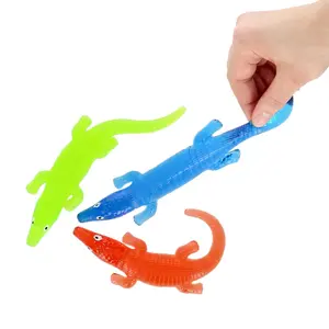 2" x 6" Large Sticky Alligator Rubber Stress Toys - 12 Pc.