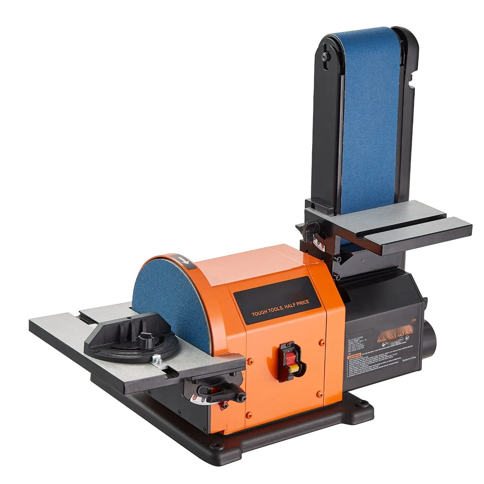 Professional Belt Sander And Disc Sander Combo, 6-Inch Disc Sander Plus 4 By 36-Inch Belt Sander, 5-Amp Induction Motor With Cast Aluminum Worktable, Suitable For Woodworking And Metalworking Projects