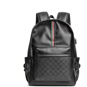 Leather Backpack School College Bookbag Leisure Business Travel Hiking Rucksack,Suitable for 15.6-inch laptop pack (2)