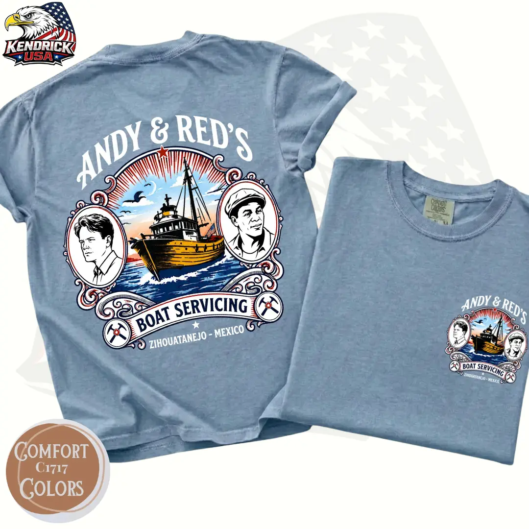 [Comfort Colors] Shawshank Inspired Andy And Red’s Boat Servicing Shirt, Zihuatanejo Mexico 4th Of July Movie Fan Tee, Classic Film Freedom Graphic T-Shirt