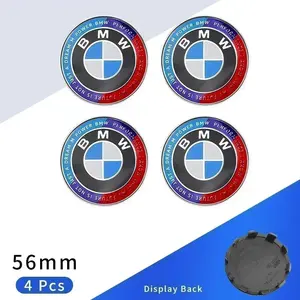 4pcs 56mm Car Wheel Center Cap Logo Hub Badge Rims Cover For BMW E46 E38 E60 E90 E93 F20 F30 X3 X5 Blue White Black Anniversary