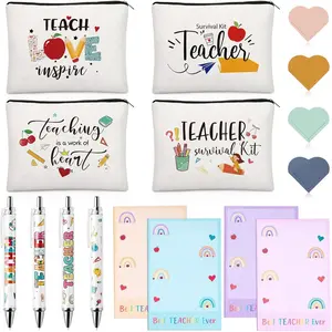 Teacher Appreciation Gifts in Bulk,16 PCS Teacher Gifts with Makeup Bag Sticky Note Pads Bookmarks Pen, to School Christmas Valentine End of Year Thank You  from Students