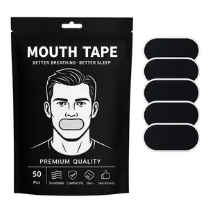 50pcs Mouth Tape for Sleeping, Pain-Free Removal, Hypoallergenic, Latex-Free, Gentle on Skin, Bowling Finger Protection Tape