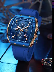 Men's Sporty Waterproof Quartz Watch, Fashionable Luminous Watch with Calendar Display for Party, Daily Clothing Decor, Trendy All-match & Exquisite Watch for Gift with Box, Modern Waterproof Watch