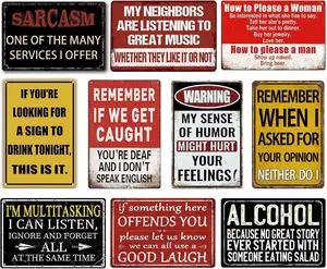 1PC Funny Bar Signs for Home Bar Wall Art - Man Cave Decor Garage Signs for Men - Vintage Bar Metal Tin Signs Basement Pub Wall Decor Gifts 8x12 Inch prayer room durable iron material funny novelty sign