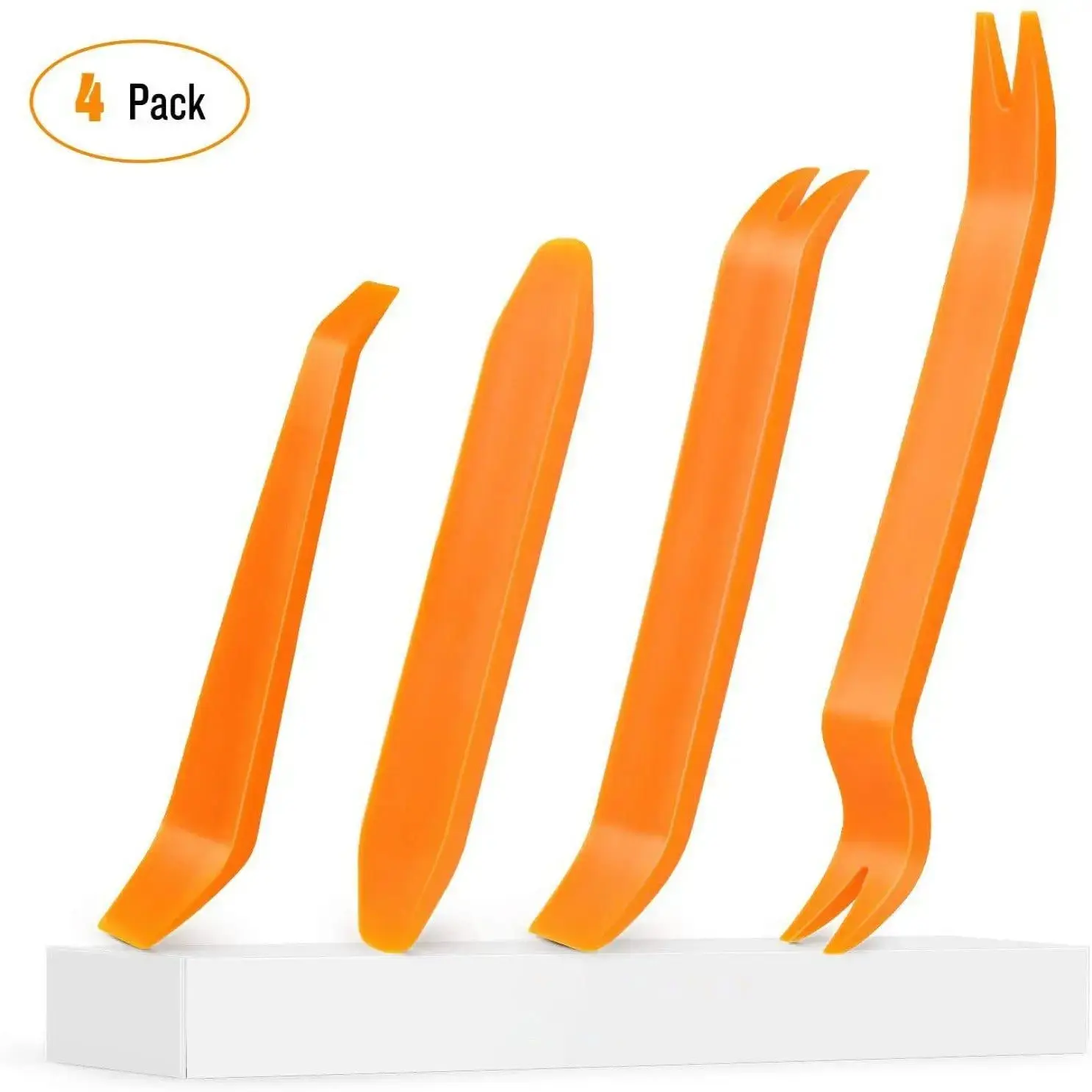Nilight 4-Pieces Multi-End Plastic Car Door Clips - Ergonomic Handheld Trim Prying Tool, Essential Car Accessories for Audio Technicians, Vehicle & Furniture Repair