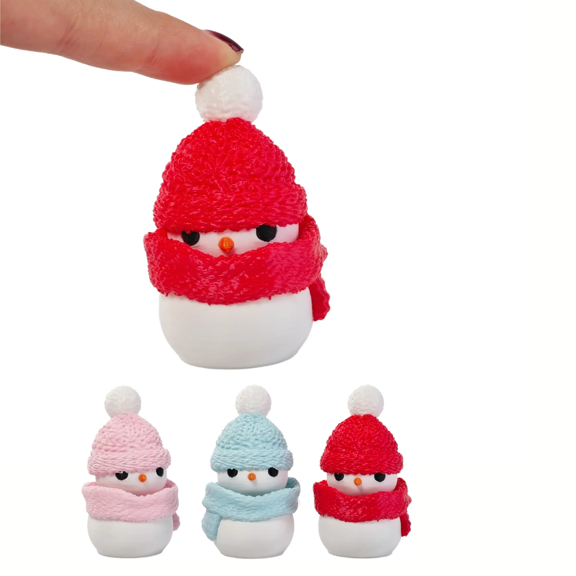 3D Printed Christmas Gift, Pressable Snowman Sound Toy, Desktop Decoration, Office Stress Relief Doll, Kids Sock Filler, Christmas Ornaments