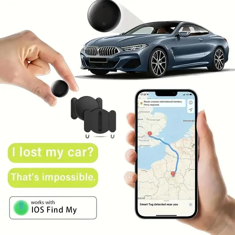 Portable Magnetic GPS Tracker for Vehicles – Features a built-in strong magnet, real-time tracking, and requires no monthly fees or SIM card. Compatible exclusively with the Apple "Find My" (iOS) network. Suitable for cars, pets, and other items
