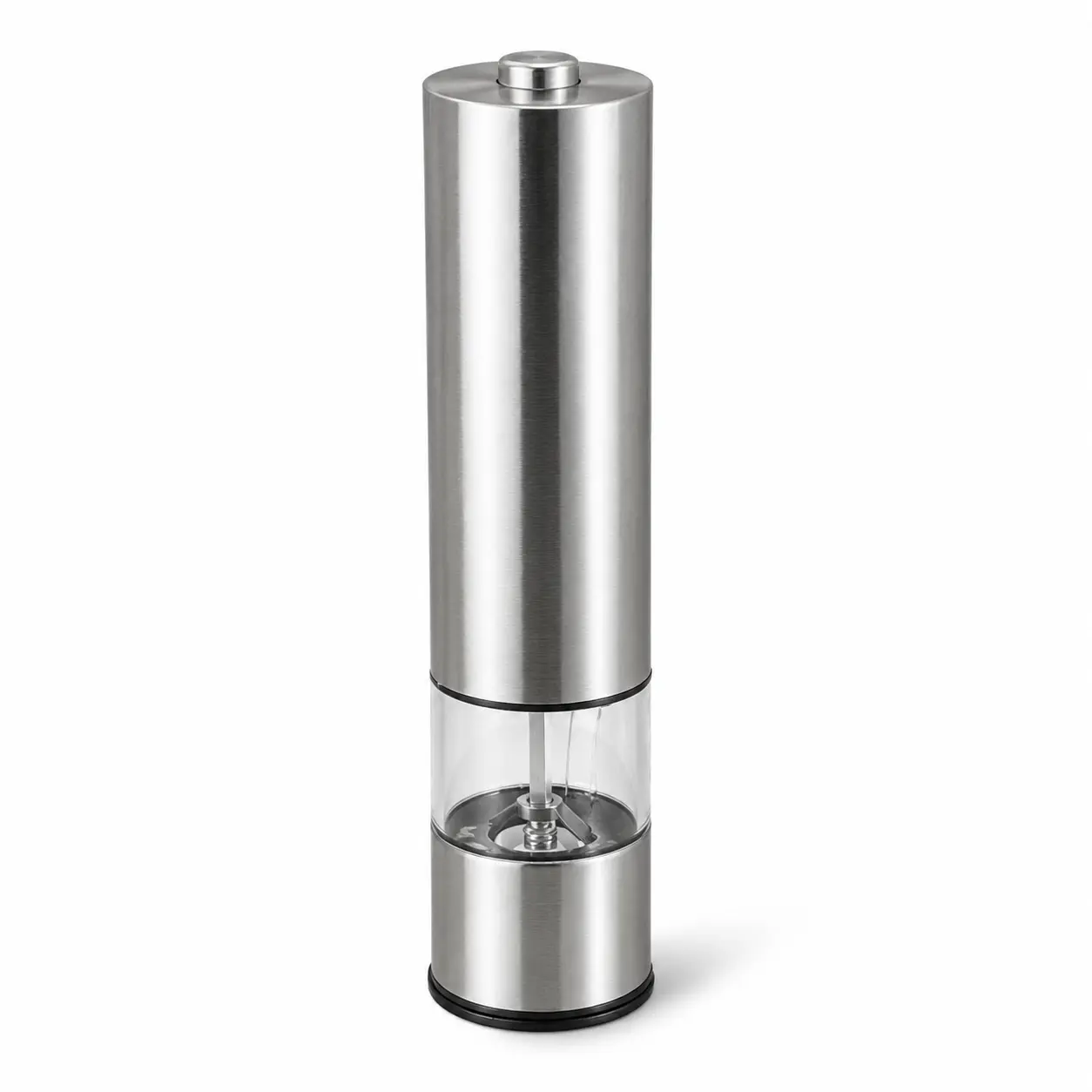Stainless Steel 1-Touch Spice Grinder - Adjustable Coarseness Ceramic Grinding Mechanism for Peppercorns, Sea Salt, Everyday Cooking
