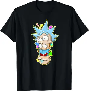 100% cotton Rick and Morty Rick & Morty & Meeseeks Nesting Heads T-Shirt casual Fashion graphic tees for women