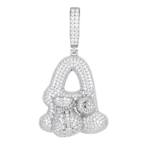 【#P595】UCCIYO S925 Sterling Silver Synthetic Moissanite Pendant Necklace for Women Men Hip Hop Jewelry Gift