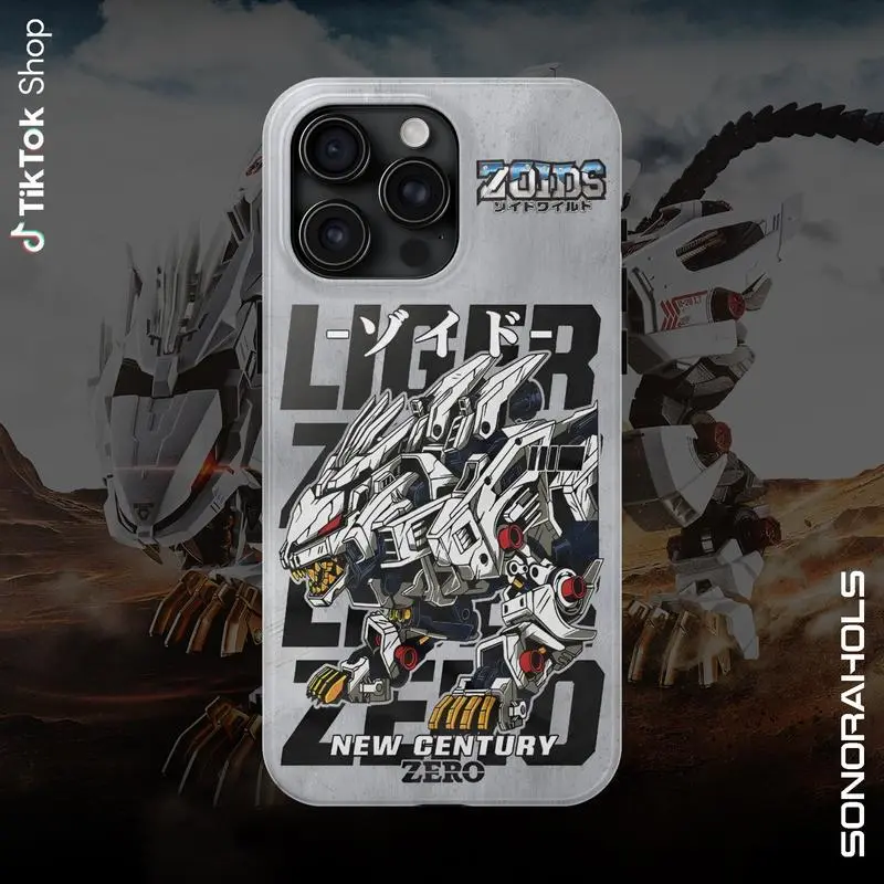 Liger Zero Zoids New Century Zero Phone Case, Vintage Anime Phone Cover, Mecha Robot Graphic Gift, Retro 90s Japanese Anime  Compatible with iPhone 11/12/13/14/15/16/17 (Pro Max/Plus) Suitable as a Gift for Friends and Family