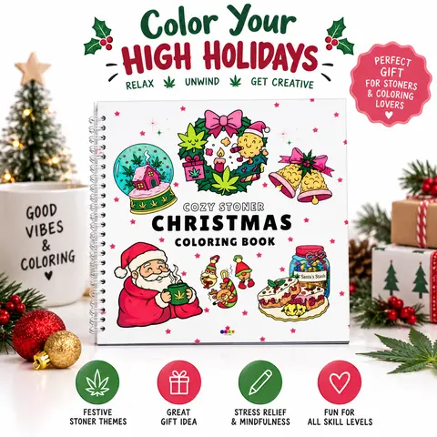 Christmas Gift Stoner Moments Coloring Book: Funny Valentine Coloring Pages Featuring Weed-Themed Chill & Cozy Designs for Adults Stress Relief and Humor
