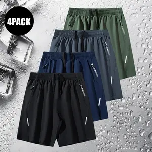 Men’s lightweight stretch casual athletic shorts featuring a flexible waistband with an adjustable elastic band that conforms to the body without constricting the abdomen and allows unrestricted movement. Practical side pocket design for easy storage of s