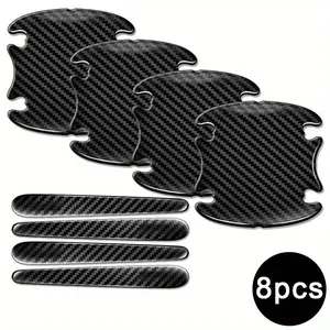 Car Door Bumper Strips Set, Carbon Fiber Texture Protection Pads, Anti-Scratch Stickers for Car Doors, Mirrors, Handles, Motorcycles, Car Accessories