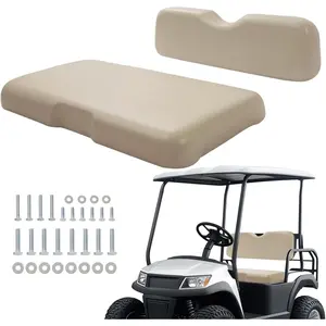 Front Seat Bottom & Seat Backrest Compatible with 2008-Up EZGO RXV Models Golf Cart Front Seat Back & Cushion Plastic Foam Wood Stone