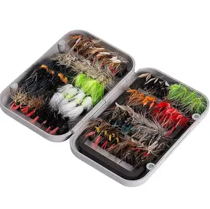 Fly Fishing Flies Kit Fly Assortment Trout Bass Fishing with Fly Box, 36/64/72/76/80/96pcs with Dry/Wet Flies, Nymphs, Streamers, Popper