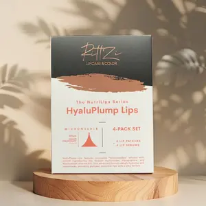 HyaluPlump Lips: 800 Dissolvable Microneedle Lip Patch + Lip Serum Lip Care Duo, 4-PACK SET