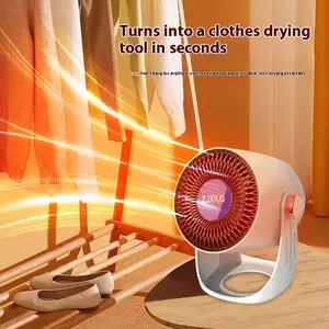 Space heater, portable heater, electric ceramic small heater, oscillating radiant dish heater for indoor use, overheat protection, quiet, adjustable tilt, suitable for home or office, 800W black