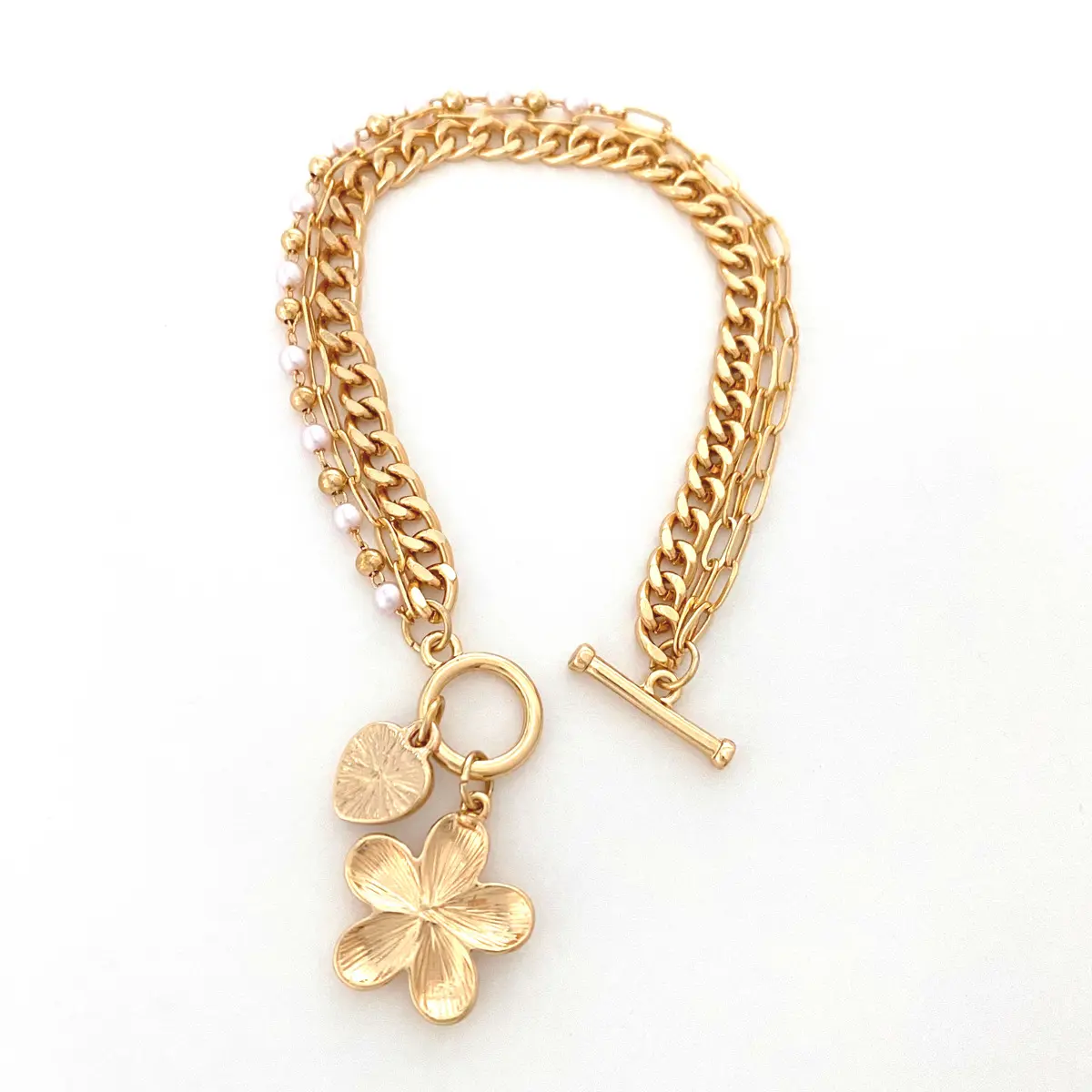 Exquisite Petal Charm Bracelet for Women, French Retro Trendy Style, Light Luxury Hypoallergenic Party Jewelry, Exquisite Trendy Bracelet