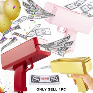Colorful Money Gun Set with 100 Prop Bills, Handheld Cash Shooter Toy, Realistic Paper Rain Gun for Parties, Birthdays, Weddings, Halloween, Prop Guns