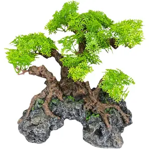 Komodo Terrarium Bonsai Tree with Hide Reptile Habitat Decor 18 in