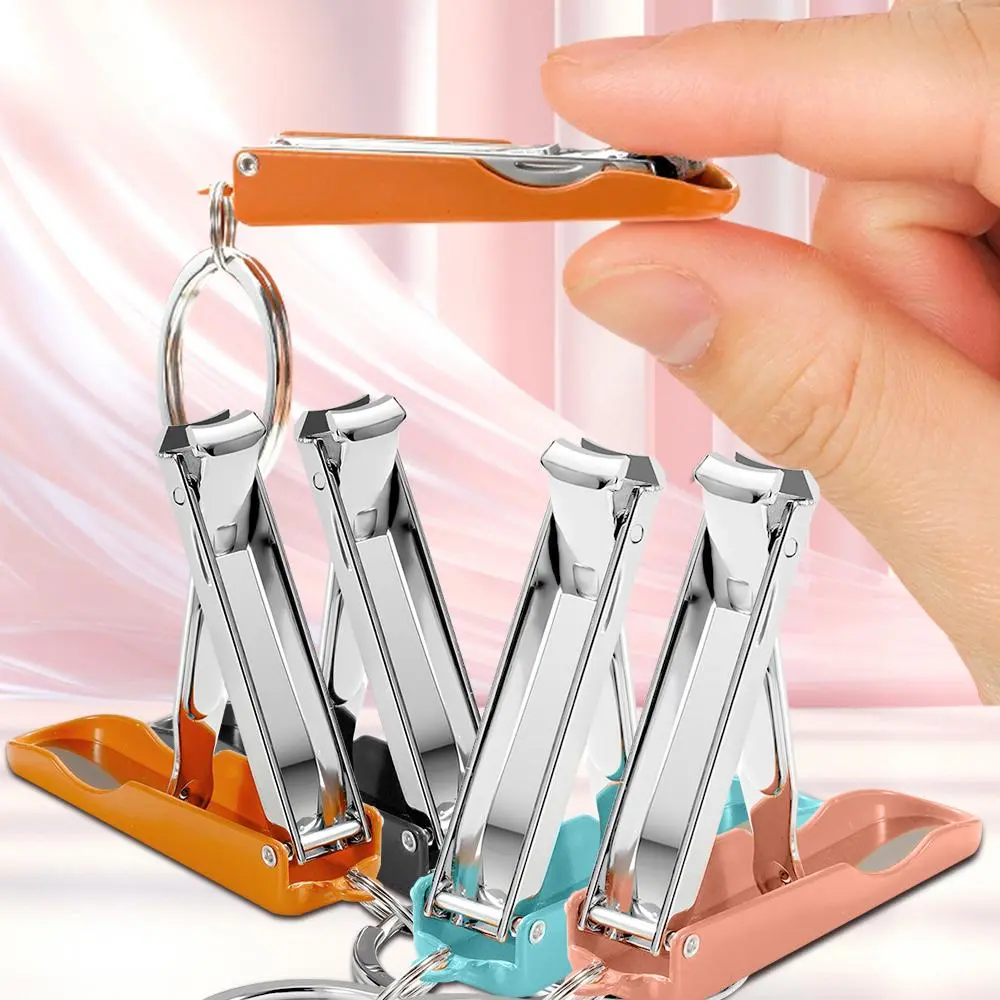 Ultra Thin Nail Clippers Collapsible Portable Travel Fingernail Keychain Scissors Cutter Stainless Steel Manicure Tools Kits