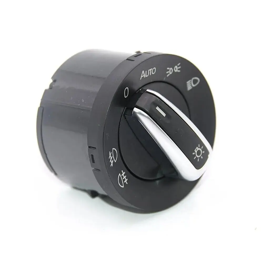100% New ABS Plastic Car Headlight Switch - 10-Pin, OE Matched 5ND 941 431 B, Durable, Lightweight, High Color Fastness, Direct-Fit Plug-In for VW Cars (Jetta A5 2005-2010, Golf GTI, Passat 3C/B6/B7+Estate 2005-Up, Chrome CC)
