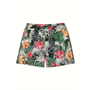 Men's Swimming Trunks Summer Tropical Leaves with Mesh Lining Shorts Quick-Drying Baggy Pants 5-Inch Underpants Suitable for Beach Swimming Surfing Vacation