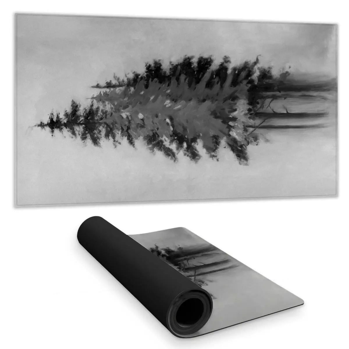 360 Stand Contemporary Bedroom Desk Mat - 16x32 in, Tree Silhouette Decor, Smooth Surface, Water Repellent, Contemporary Look, Decorative Rug, Contemporary Rugs