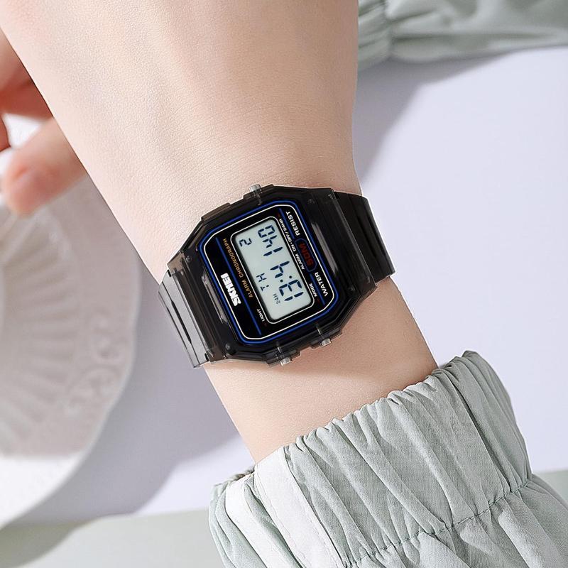 Gosasa Classic Unisex Digital Sports Watch - Multifunction LED Square Face Waterproof 50M Alarm Stopwatch Chronograph Calendar Dual Time Soft Resin Band Lightweight Comfortable for Men Women All Ages