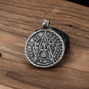 GTHIC Pentagram Seal of Solomon Stainless Steel Pendant for Men Women Daily Wear Birthday Gift Jewelry Accessory