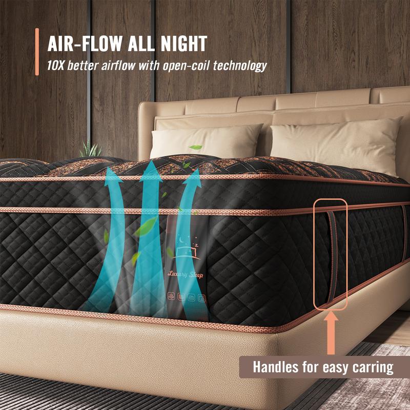 12/14Inch Mattress Twin Full Queen King Bed Size Memory Foam - Ergonomic Design Medium Firm Hybrid Mattress, Luxurious Comfort With Pocket Springs Gel Memory Foam