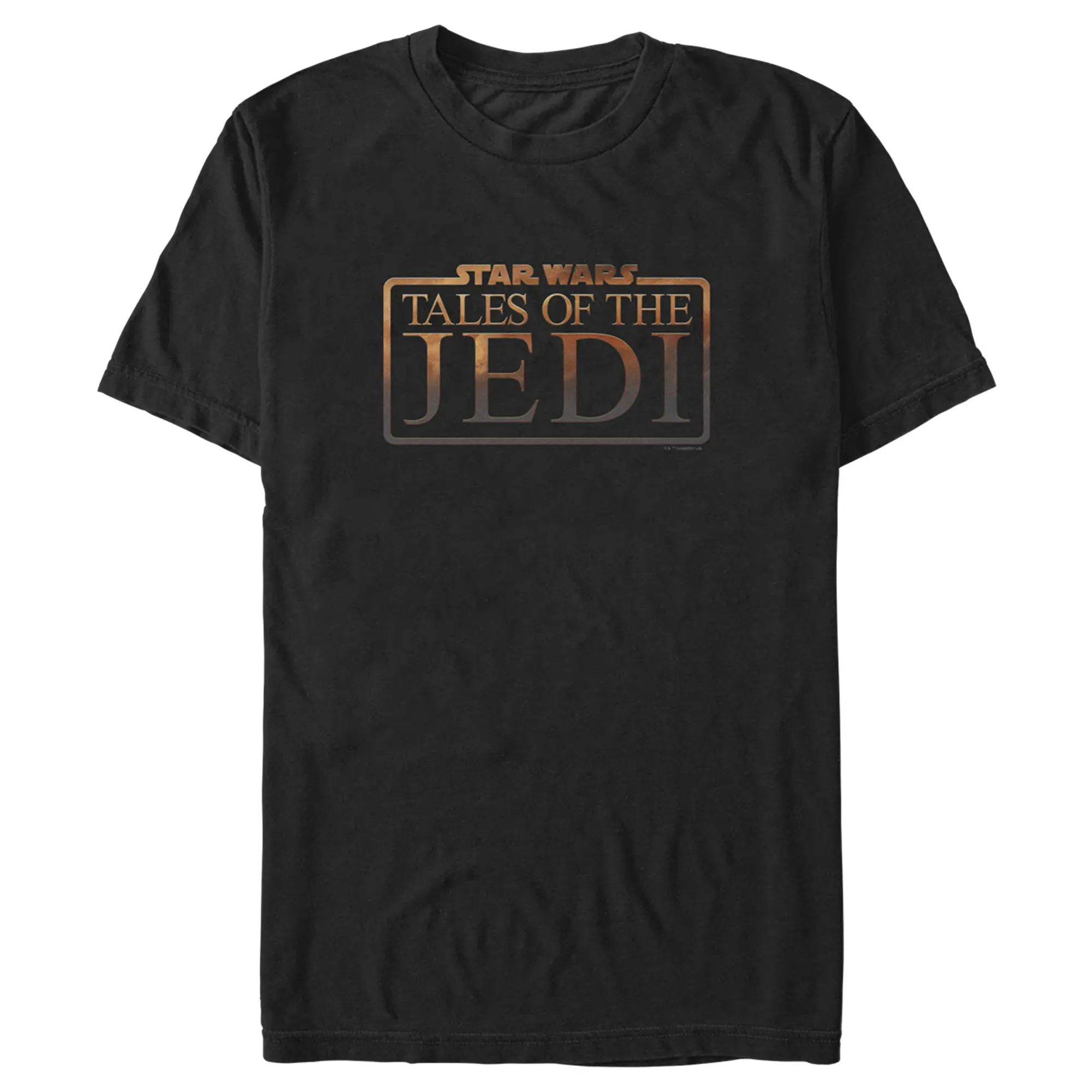 Men's Short-Sleeve Round Neck Stylish Tee Top - Textured Casual Star Wars: Tales of the Jedi Official Logo Menswear T-Shirt