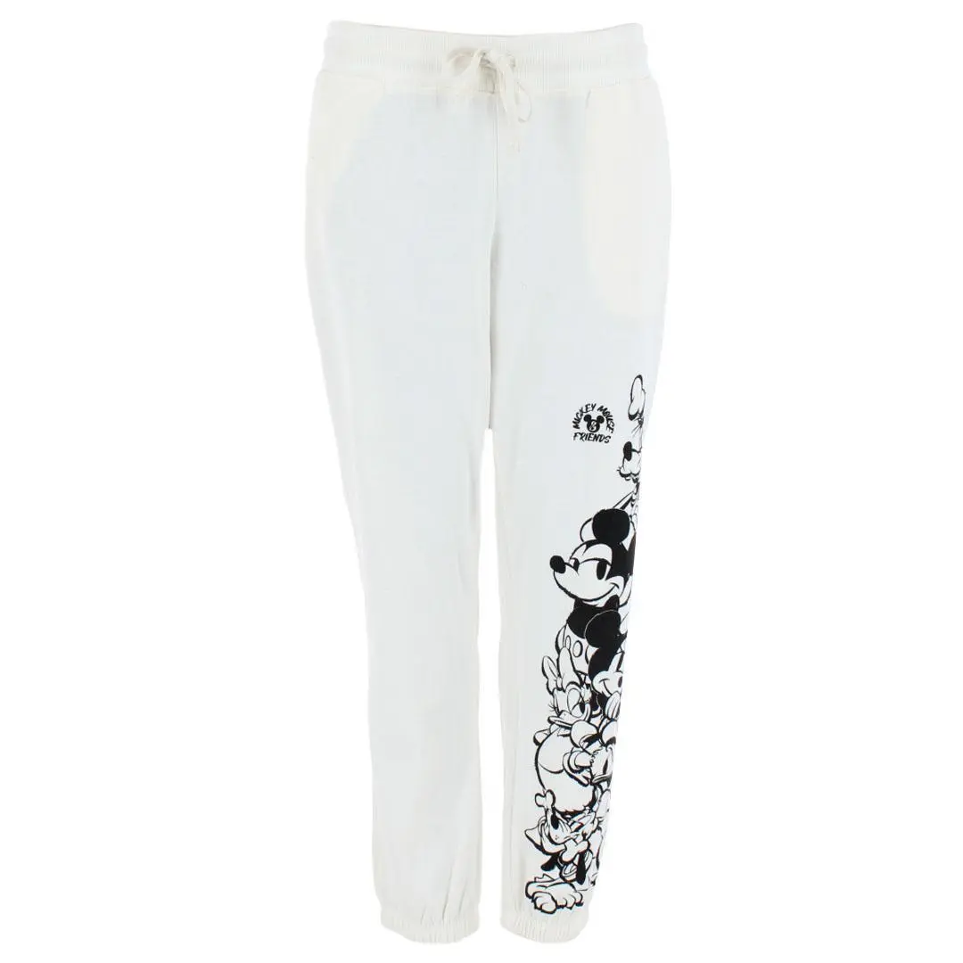 Jerry Leigh Women's Mickey Mouse & Friends Jogger Pants, Pajama Bottoms, Graphic, Cuffed, Elastic, Drawstring, Clothes, Ideal Loungewear, Soft Fabric, Adjustable Waistband, Sketch Graphic