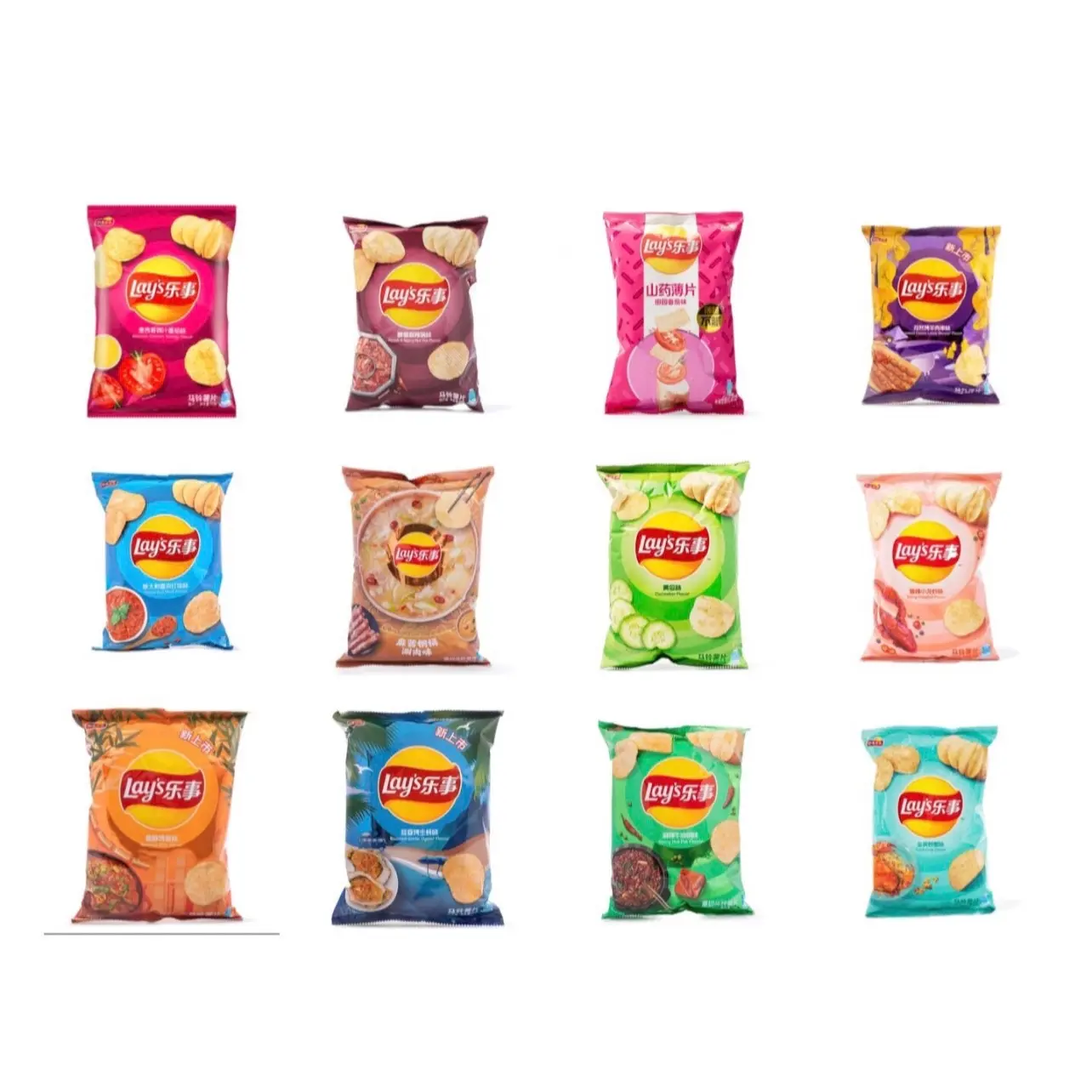 Asian Chips Variety Pack - Exotic Snacks with Crispy Crunchy Texture and International Flavors Diverse Selection Sweet
