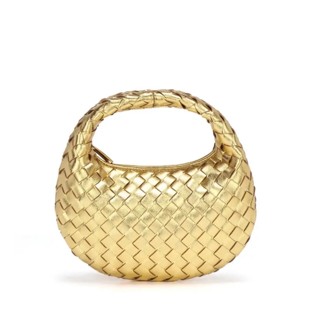 Gold Metallic Women's Small Handbag - Elegant and Stylish